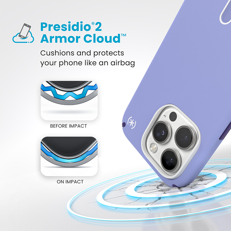 Speck Presidio2 Pro ClickLock & MagSafe - Etui iPhone 16 Pro (Future Lavender / Cassis Purple / White)