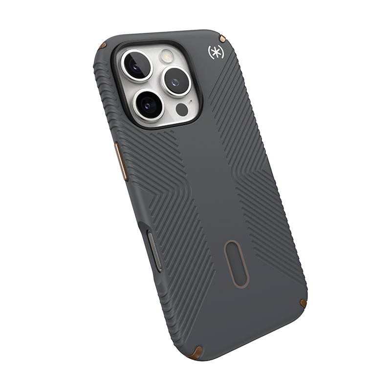 Speck Presidio2 Grip ClickLock & MagSafe - Etui iPhone 16 Pro (Charcoal Grey / Cool Bronze / White)