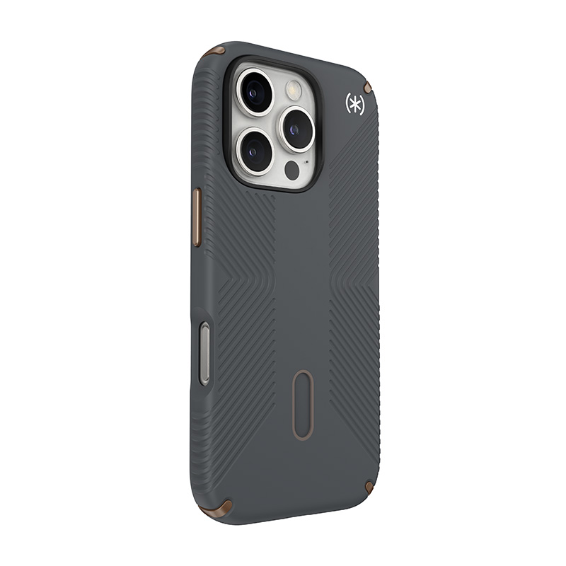 Speck Presidio2 Grip ClickLock & MagSafe - Etui iPhone 16 Pro (Charcoal Grey / Cool Bronze / White)