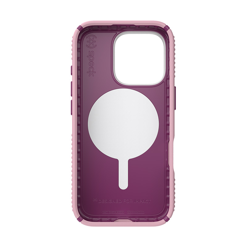 Speck Presidio2 Grip ClickLock & MagSafe - Etui iPhone 16 Pro (Wednesday Pink / Boysenberry Purple / White)