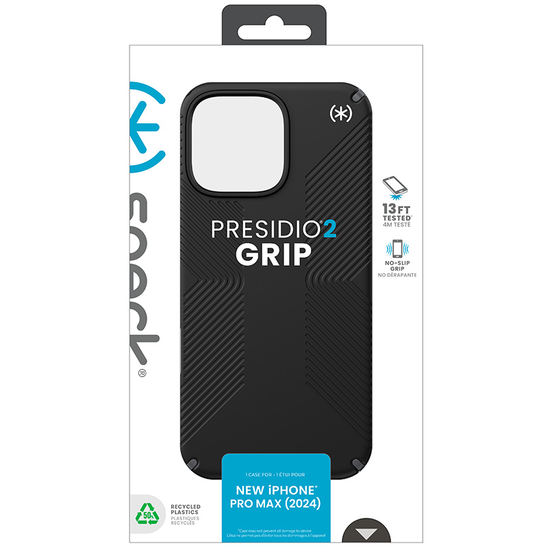 Speck Presidio2 Grip - Etui iPhone 16 Pro Max (Black / Slate Grey / White)