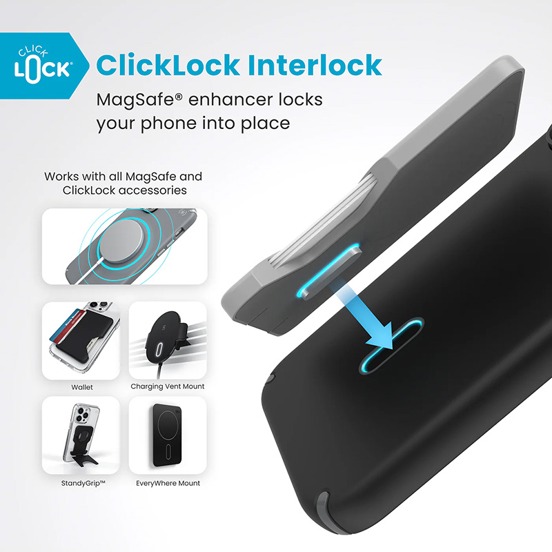 Speck Presidio2 Pro ClickLock & MagSafe - Etui iPhone 16 Pro Max (Black / Slate Grey / White)