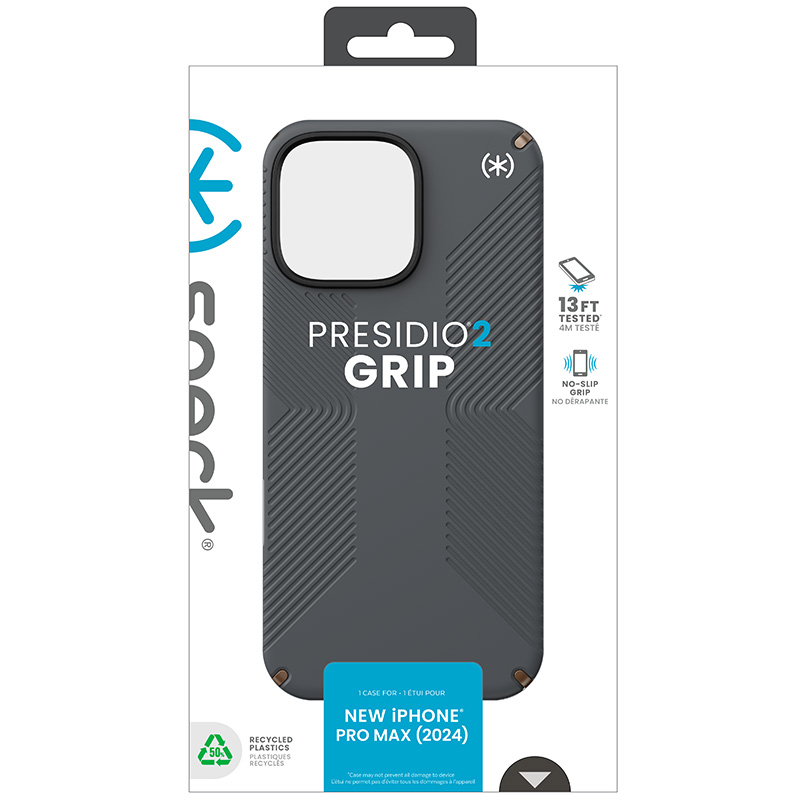 Speck Presidio2 Grip - Etui iPhone 16 Pro Max (Charcoal Grey / Cool Bronze / White)