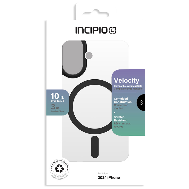 Incipio Velocity MagSafe - Etui iPhone 16 (Clear / Black)