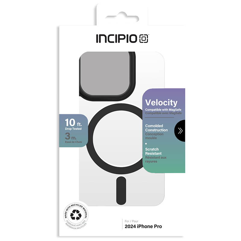 Incipio Velocity MagSafe - Etui iPhone 16 Pro (Clear / Black)