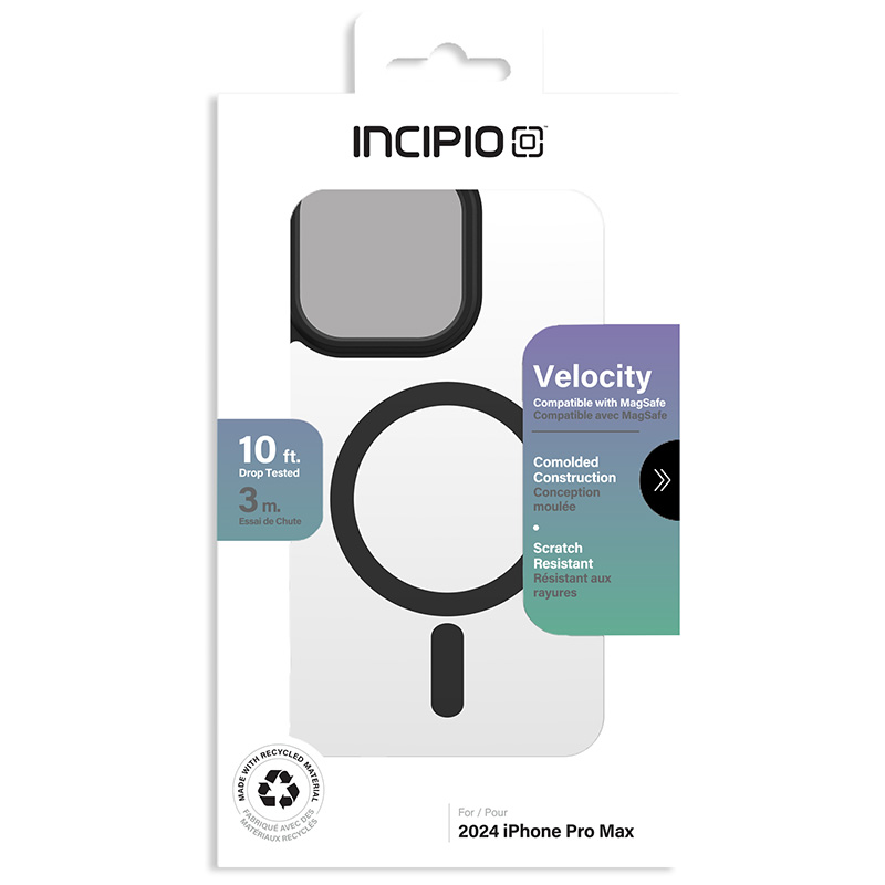 Incipio Velocity MagSafe - Etui iPhone 16 Pro Max (Clear / Black)