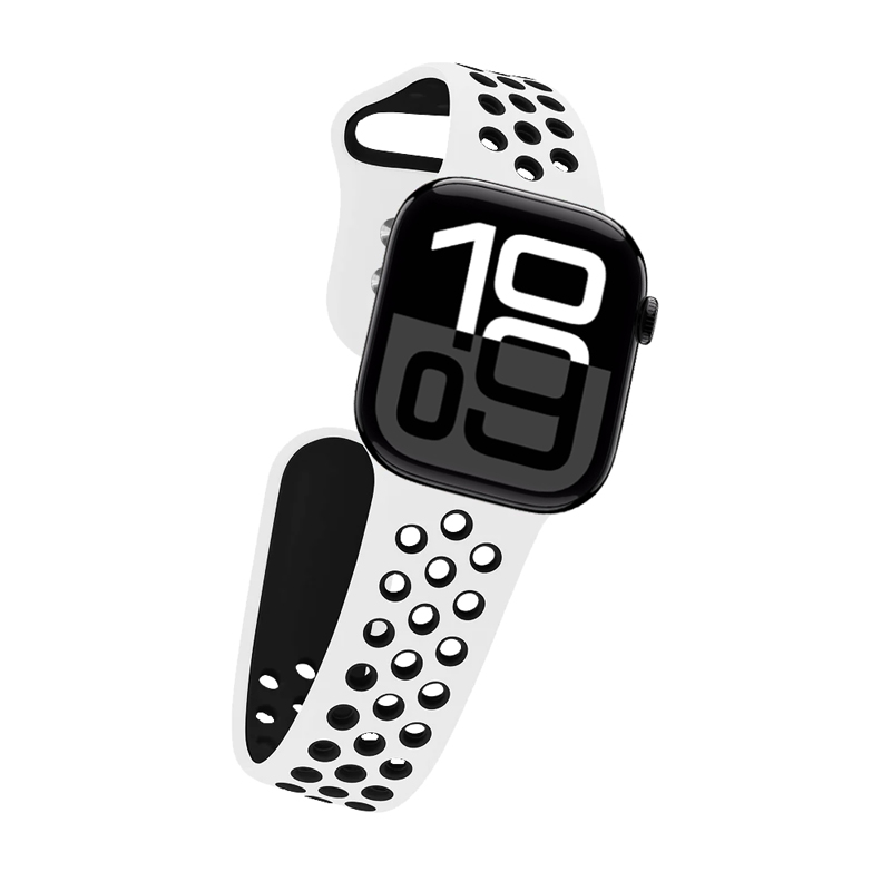 Crong Duo Sport - Pasek do Apple Watch 38/40/41/42 mm (biały/czarny)