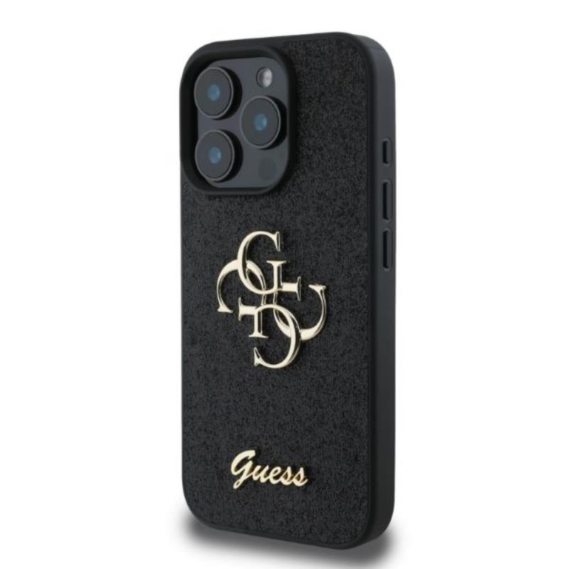 Guess Fixed Glitter Big 4G - Etui iPhone 16 Pro (czarny)