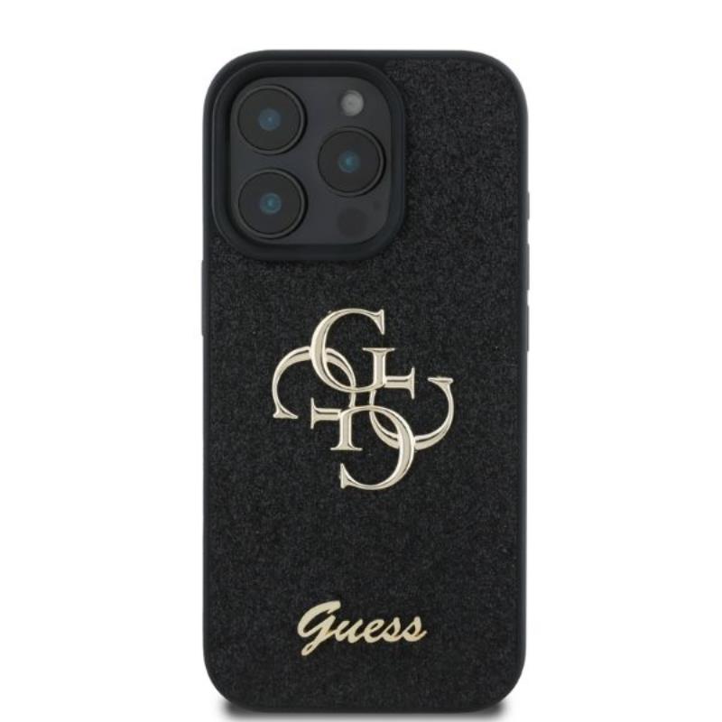 Guess Fixed Glitter Big 4G - Etui iPhone 16 Pro (czarny)