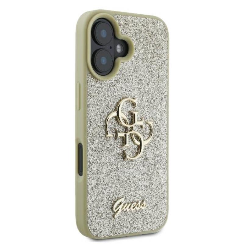 Guess Fixed Glitter Big 4G - Etui iPhone 16 Plus (złoty)