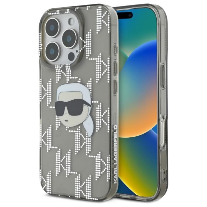 Karl Lagerfeld IML Karl Head Electroplated - Etui iPhone 16 Pro (czarny)