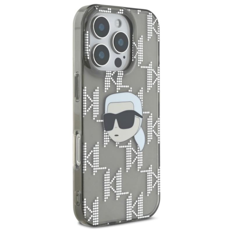 Karl Lagerfeld IML Karl Head Electroplated - Etui iPhone 16 Pro (czarny)