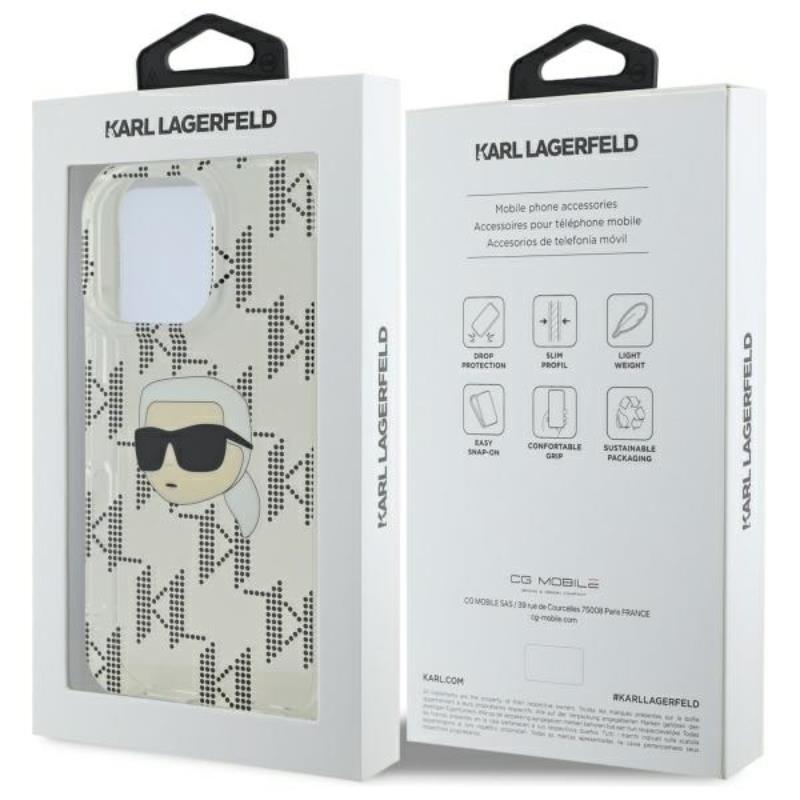 Karl Lagerfeld IML Karl Head Electroplated - Etui  iPhone 16 Pro (przezroczysty)