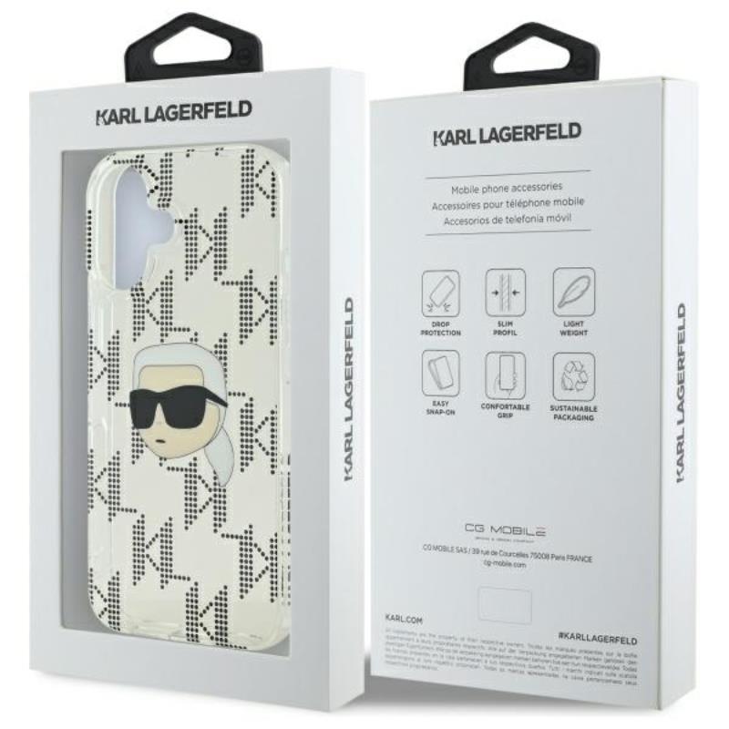 Karl Lagerfeld IML Karl Head Electroplated - Etui iPhone 16 (przezroczysty)