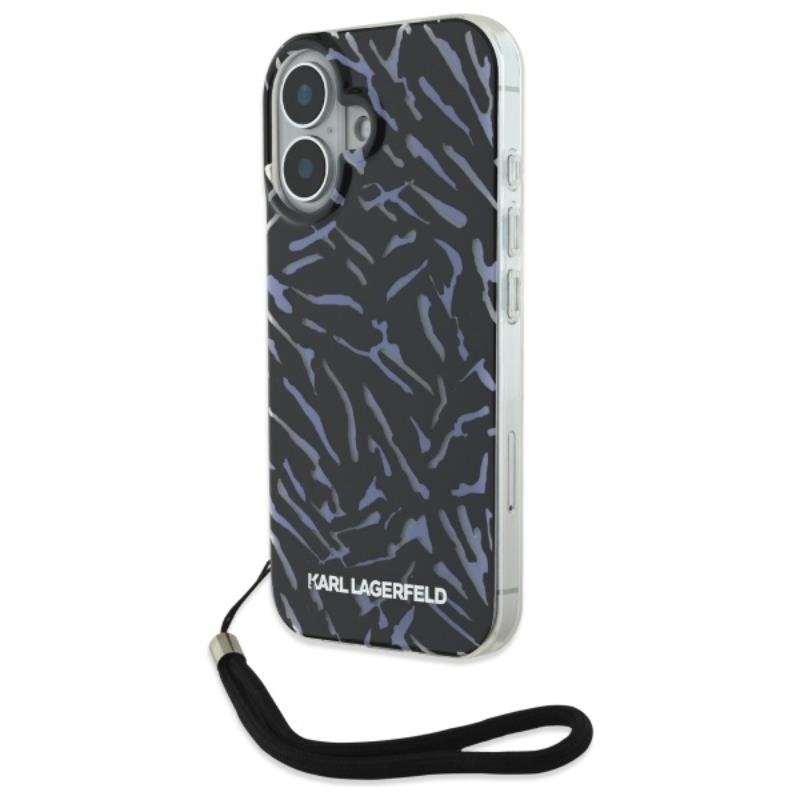 Karl Lagerfeld Zebra With Cord - Etui iPhone 16 (fioletowy)