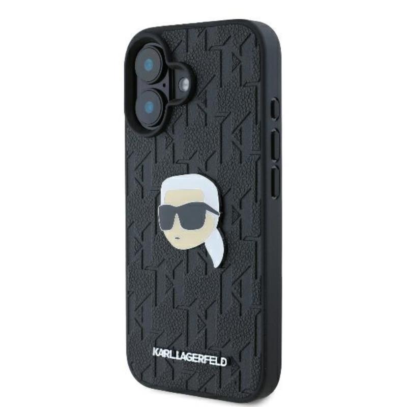 Karl Lagerfeld Monogram Karl Head Pin - Etui iPhone 16 (czarny)