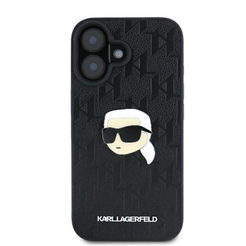 Karl Lagerfeld Monogram Karl Head Pin - Etui iPhone 16 (czarny)