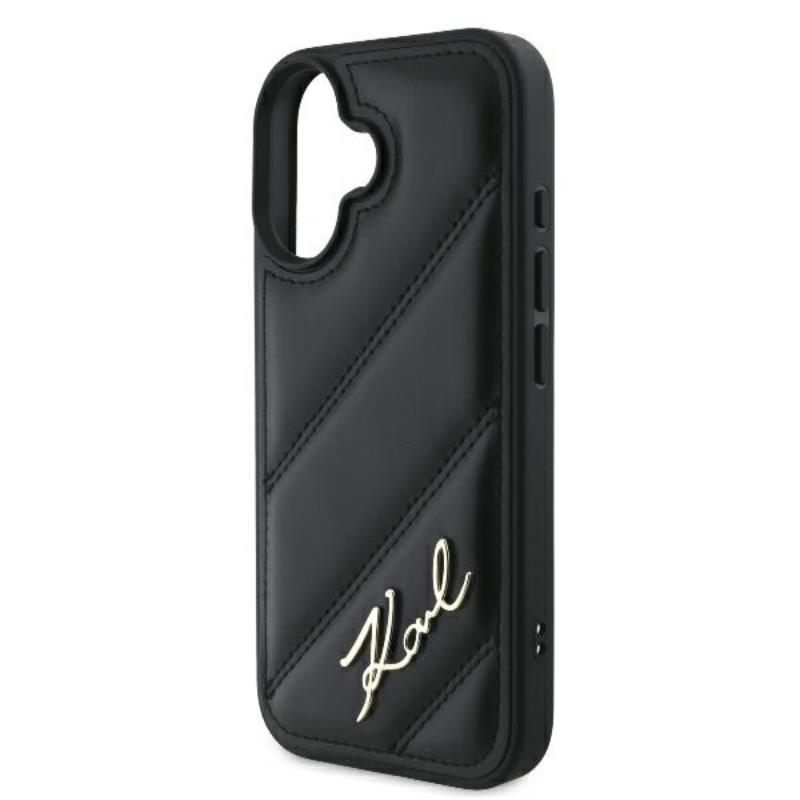 Karl Lagerfeld Quilted Signature - Etui iPhone 16 (czarny)