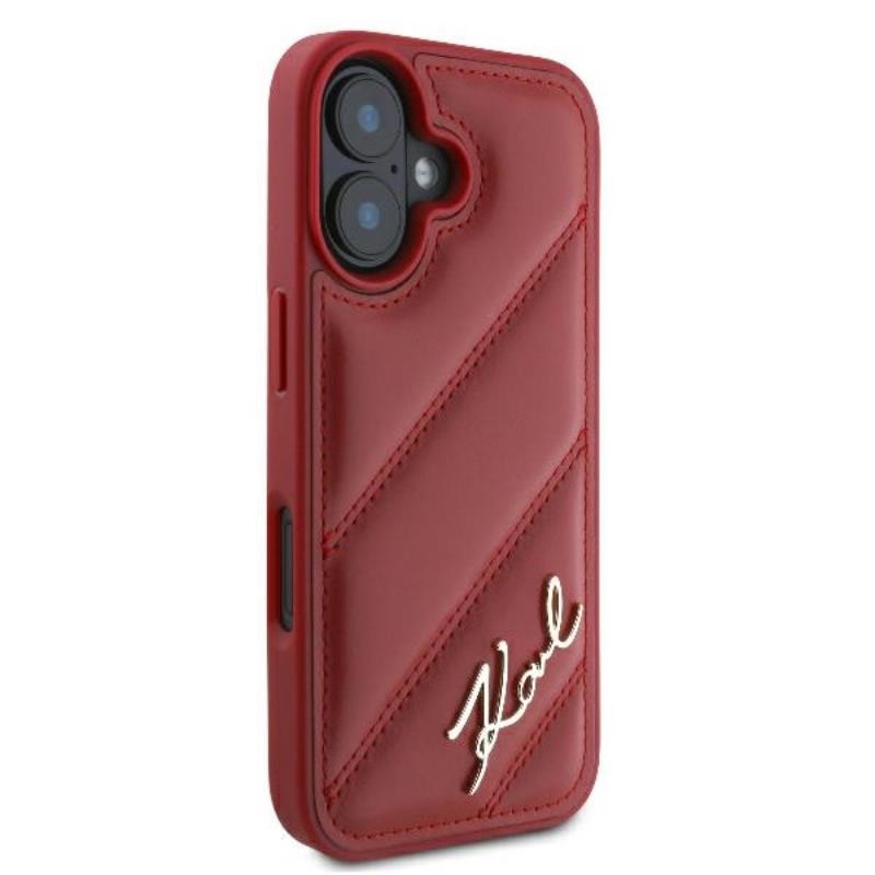 Karl Lagerfeld Quilted Signature - Etui iPhone 16 (czerwony)