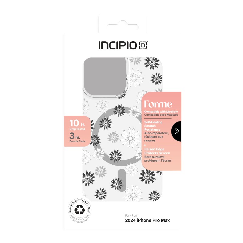 Incipio Forme MagSafe - Etui iPhone 16 Pro Max (Ditzy Floral Silver)