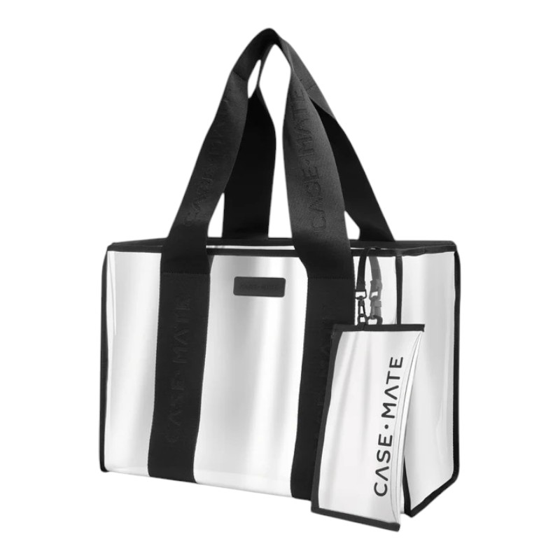 Case-Mate Large Travel Tote Bag - Wodoodporna torba na ramię z etui na telefon (Silver Chrome)