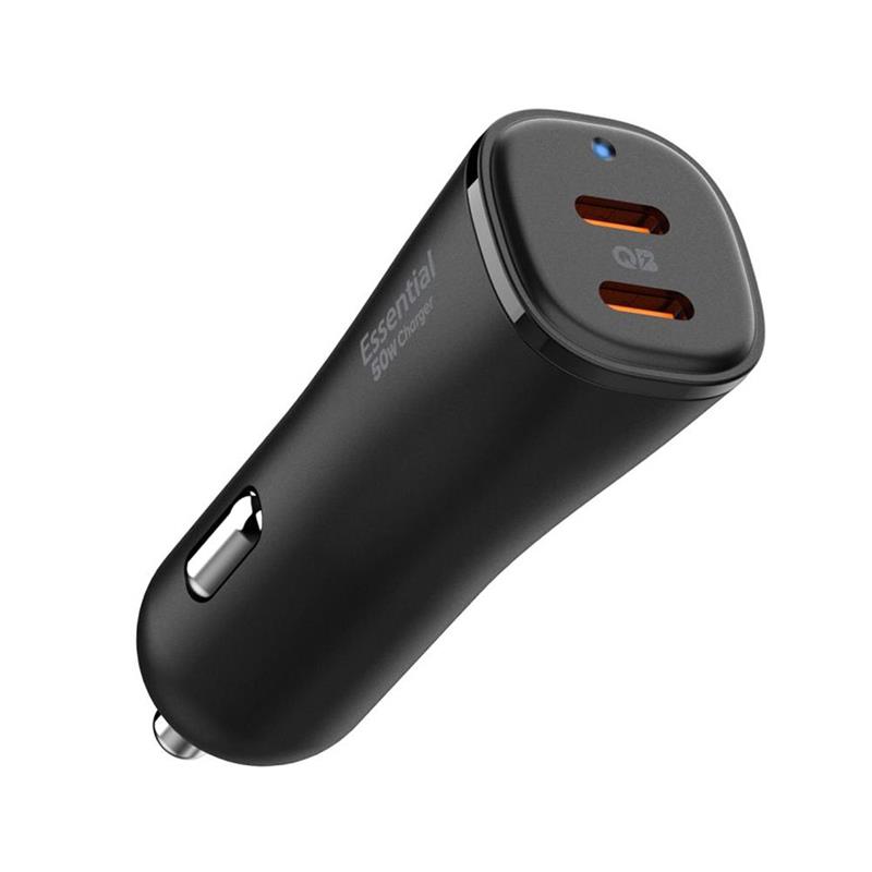 Spigen ArcStation Essential EV502 - Ładowarka samochodowa 2x USB-C PD + QC3.0 50W (Czarny)