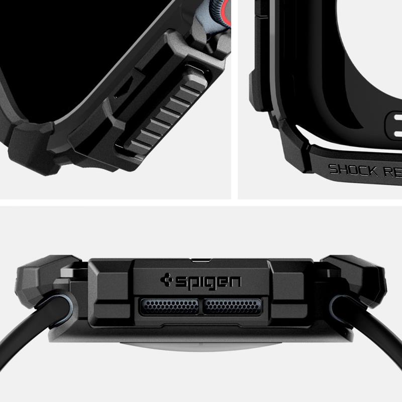 Spigen Rugged Armor - Obudowa do Apple Watch 10 42 mm (Matte Black)