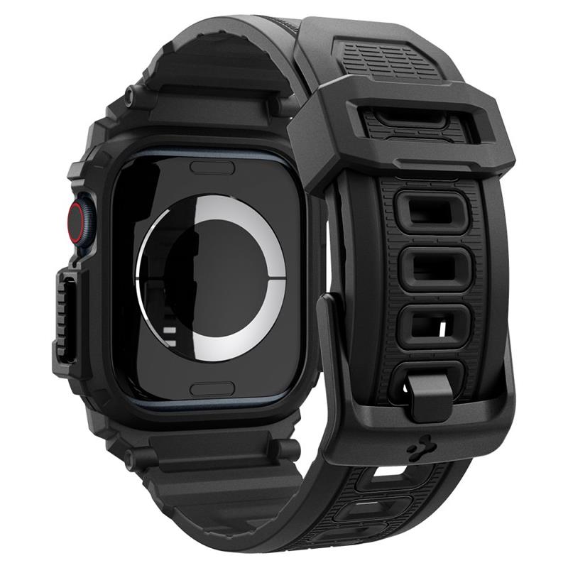 Spigen Rugged Armor Pro - Pasek z obudową do Apple Watch 10 42 mm (Matte Black)