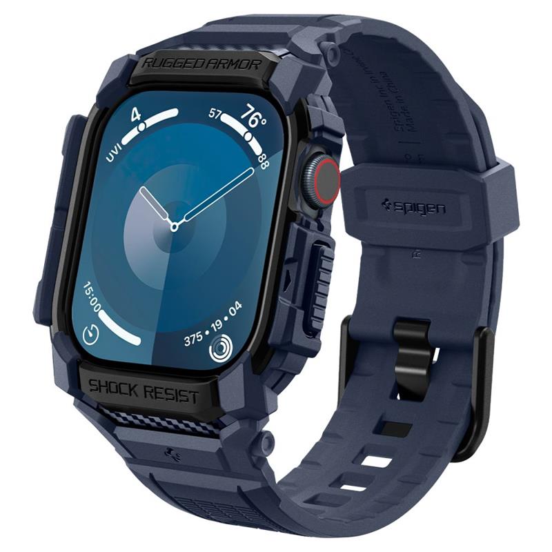 Spigen Rugged Armor Pro - Pasek z obudową do Apple Watch 10 46 mm (Navy Blue)