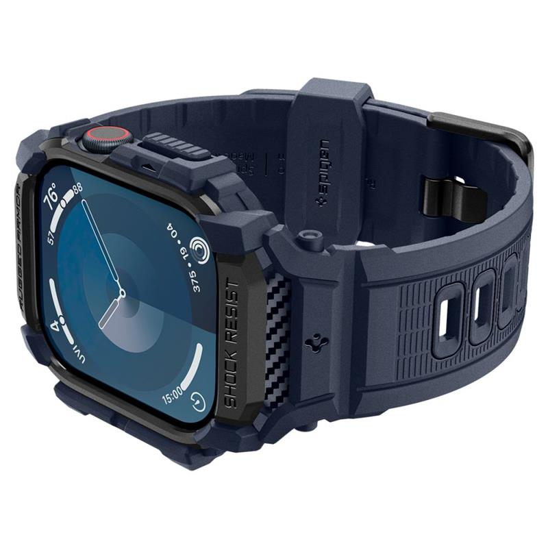 Spigen Rugged Armor Pro - Pasek z obudową do Apple Watch 10 46 mm (Navy Blue)