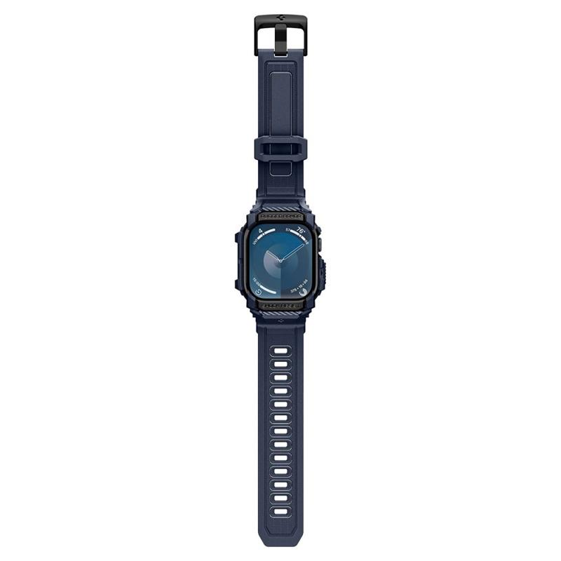 Spigen Rugged Armor Pro - Pasek z obudową do Apple Watch 10 46 mm (Navy Blue)