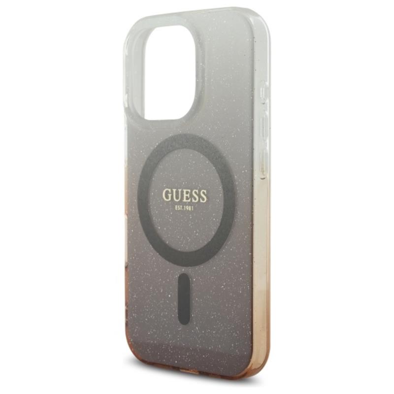 Guess IML Glitter Gradient MagSafe - Etui iPhone 16 Pro Max (brązowy)