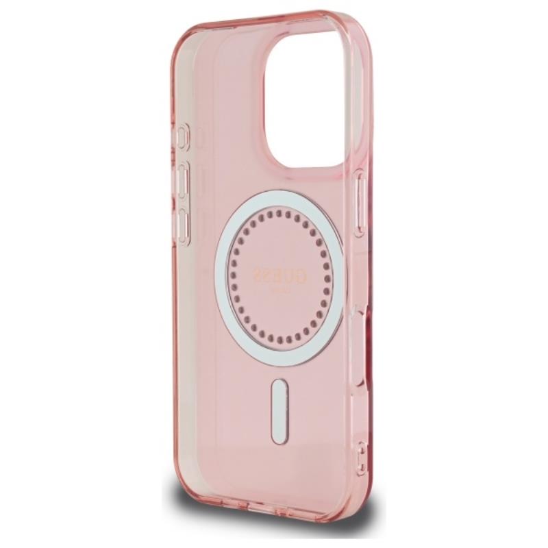 Guess IML Rhinestones MagSafe - Etui iPhone 16 Pro Max (różowy)