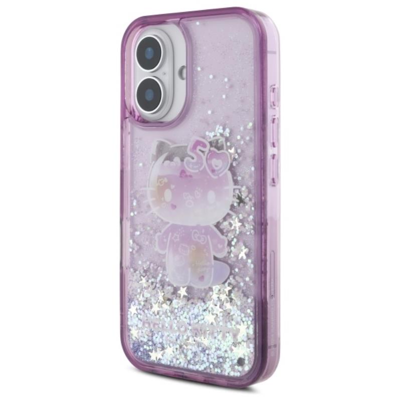 Hello Kitty Liquid Glitter 50TH Anniversary Party - Etui iPhone 16 (fioletowy)