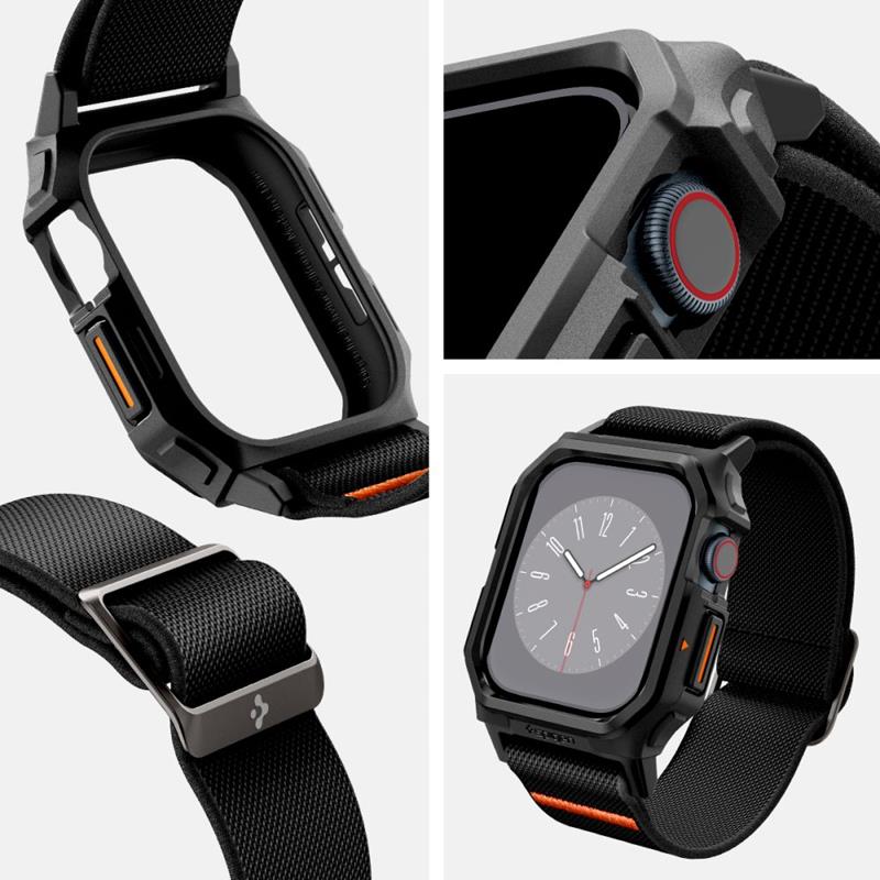 Spigen Lite Fit "Pro" - Etui z paskiem do Apple Watch 10 42 mm (Matte Black)