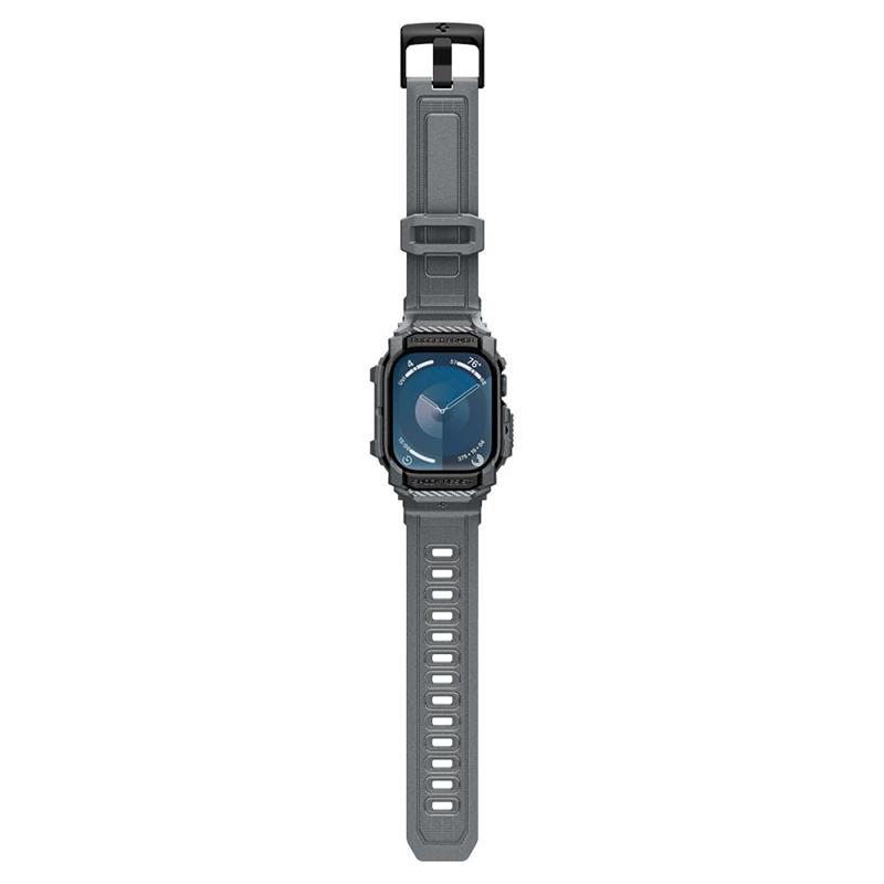 Spigen Rugged Armor Pro - Pasek z obudową do Apple Watch 10 46 mm (Dark Grey)