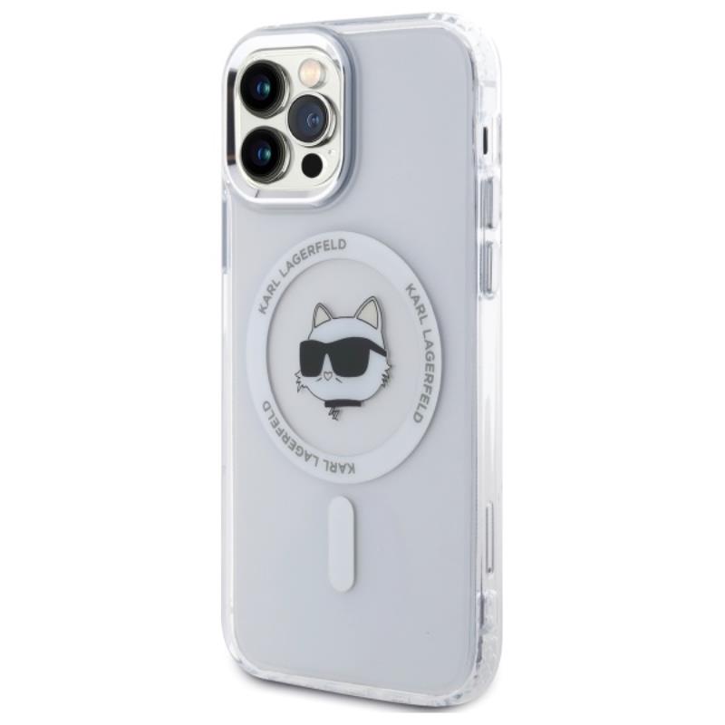 Karl Lagerfeld IML Metal Choupette Head MagSafe - Etui iPhone 12 / iPhone 12 Pro (biały)