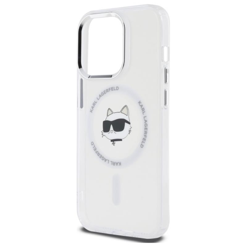 Karl Lagerfeld IML Metal Choupette Head MagSafe - Etui iPhone 14 Pro (biały)