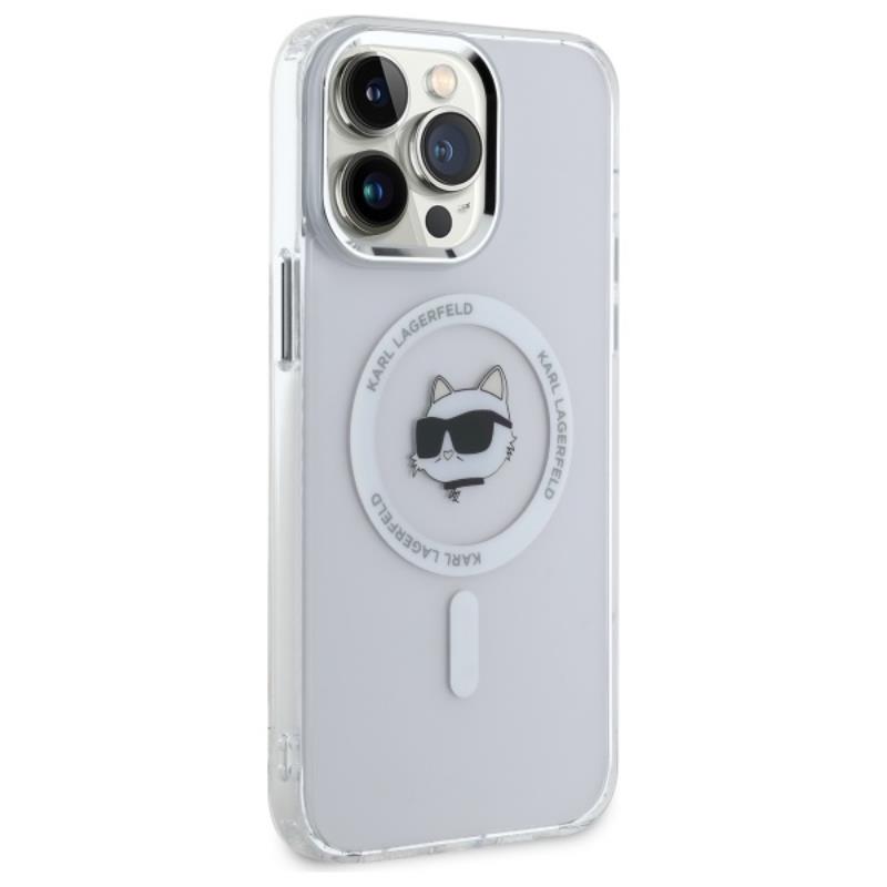 Karl Lagerfeld IML Metal Choupette Head MagSafe - Etui iPhone 14 Pro Max (biały)