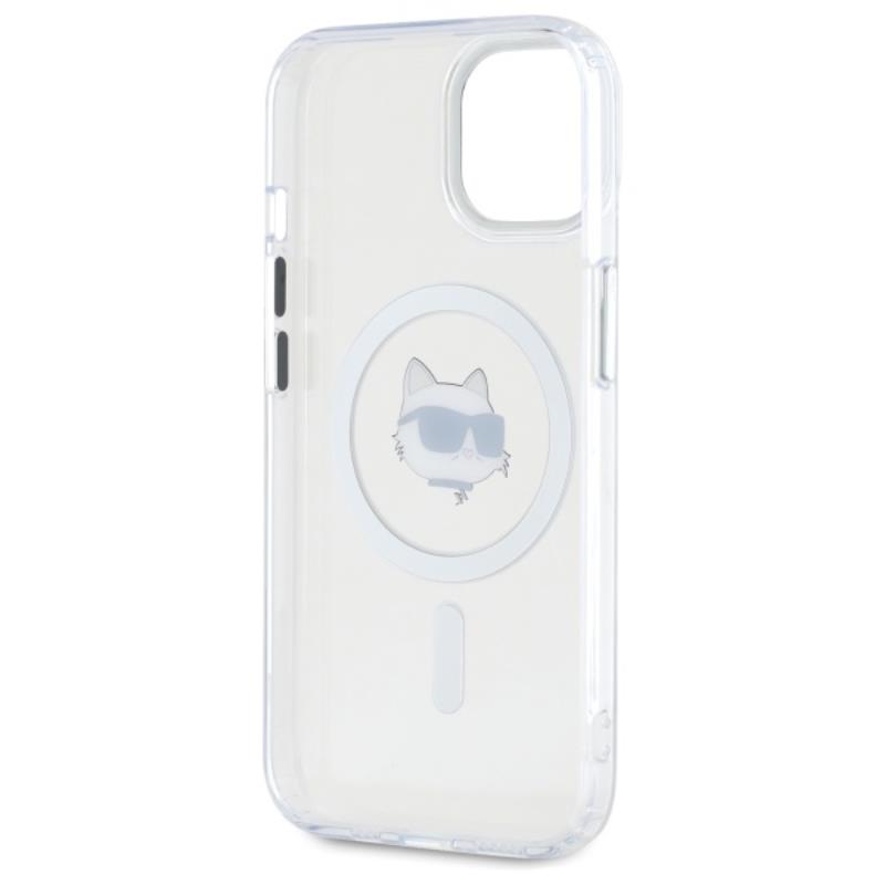 Karl Lagerfeld IML Metal Choupette Head MagSafe - Etui iPhone 15 (biały)