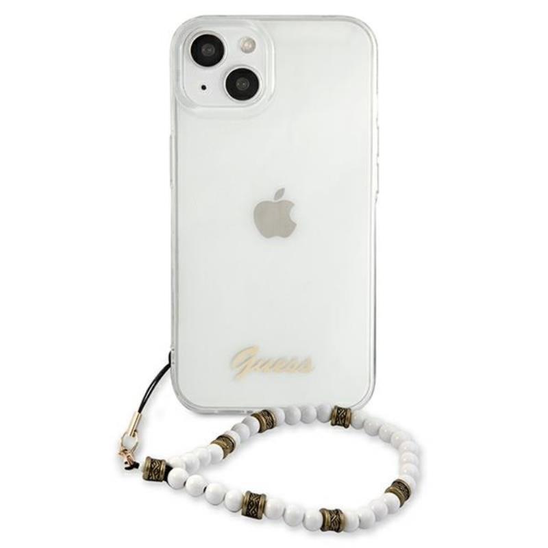 Guess White Pearl Strap - Etui iPhone 15 / 14 / 13 (przezroczysty)