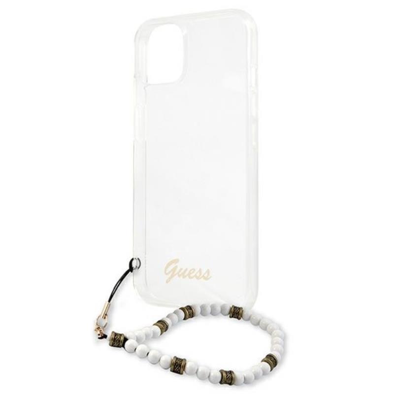 Guess White Pearl Strap - Etui iPhone 13 Mini (przezroczysty)