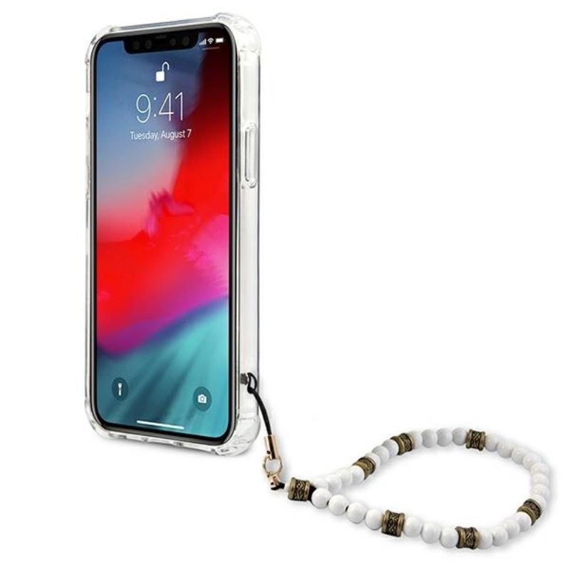 Guess White Pearl Strap - Etui iPhone 12 / iPhone 12 Pro (przezroczysty)