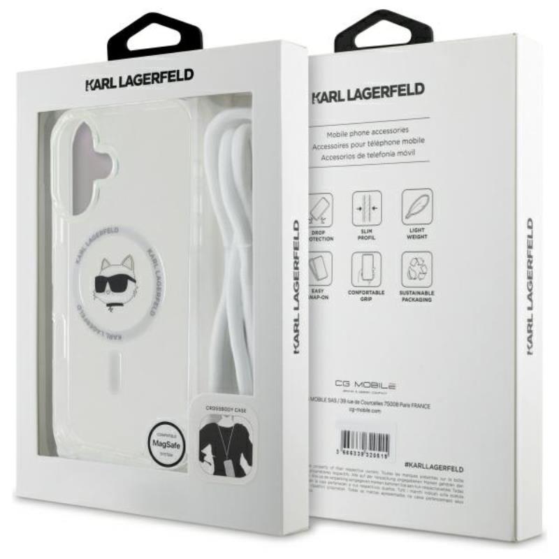 Karl Lagerfeld IML Choupette Head & Cord MagSafe - Etui iPhone 16 (przezroczysty)