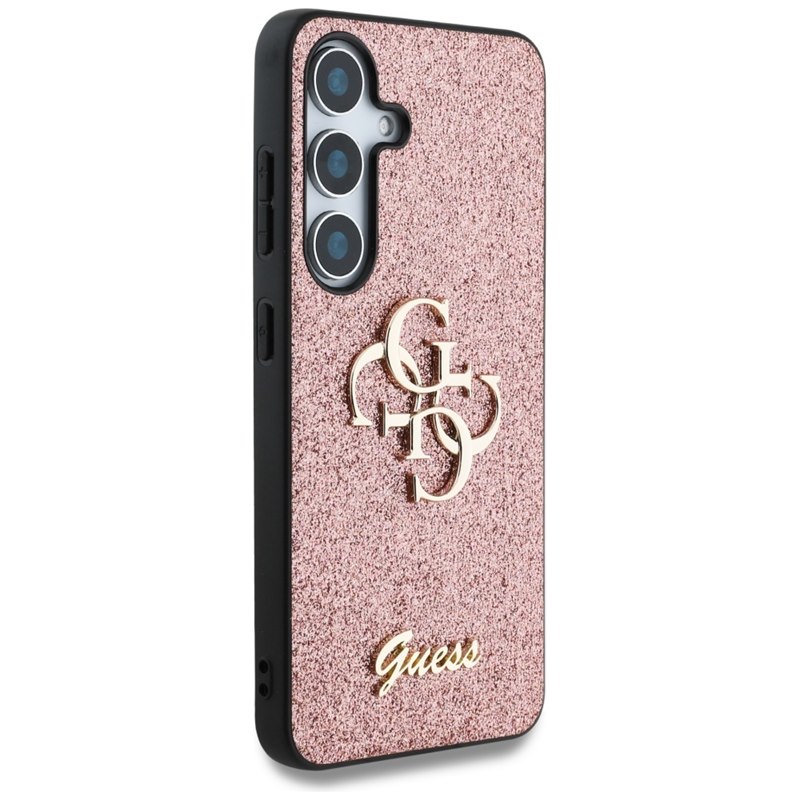 Guess Fixed Glitter Big 4G Metal Logo - Etui do Samsung Galaxy S25 (różowy)