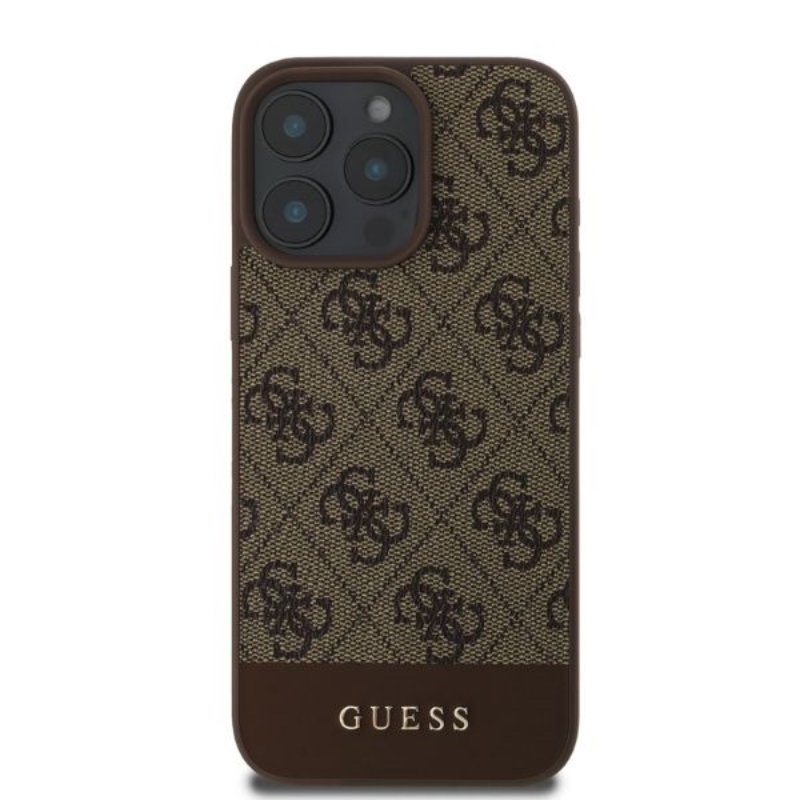 Guess 4G Bottom Stripe - Etui iPhone 16 Pro (brązowy)