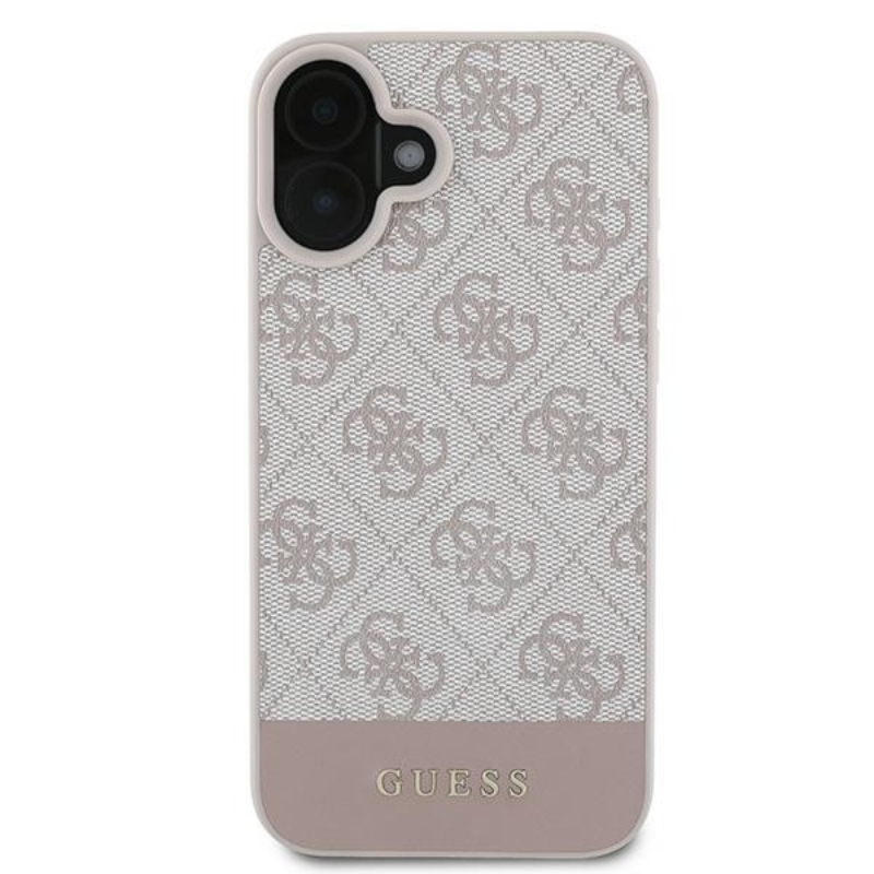Guess 4G Bottom Stripe - Etui iPhone 16 Plus (różowy)