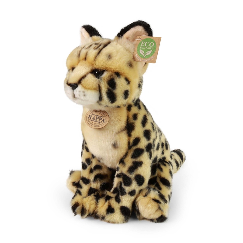 Rappa - Pluszowa realistyczna maskotka Kot Serwal siedzący 30 cm Eco-Friendly
