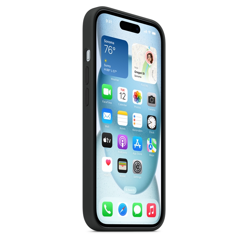 Apple Silicone Case - Silikonowe etui z MagSafe do iPhone 15 (czarny)