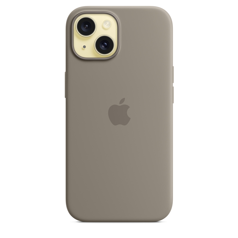Apple Silicone Case - Silikonowe etui z MagSafe do iPhone 15 (popielaty brąz)